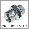 MBS6400-O - Male BSPP 60 Degree Cone x Male O-Ring Boss (ORB) Steel Adapter