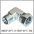 MBS6500-O - Male BSPP 60 Degree Cone x Female BSPP Swivel 90 Degree Steel Elbow