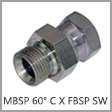 MBS6504-O - Male BSPP x Female BSPP 60 Degree Cone Swivel Steel Adapter