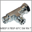 MBS6602-O - Male BSPP 60 Degree Cone x Female BSPP 60 Degree Cone Swivel Steel Run Tee