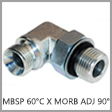 MBS6801-NWO - Male BSPP 60 Degree Cone x Male Adjustable O-Ring Boss (ORB) 90 Degree Steel Elbow