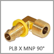 PLE - Brass Push-On Hose Barb x Male NPT 90 Degree Elbow