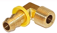 PLE - Brass Push-On Hose Barb x Male NPT 90 Degree Elbow