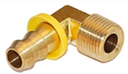 PLE - Brass Push-On Hose Barb x Male NPT 90 Degree Elbow