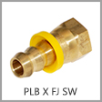 PLS - Brass Male Push-On Hose Barb x Female JIC 7 Degree Flare Swivel Adapter