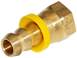 PLS - Brass Male Push-On Hose Barb x Female JIC 7 Degree Flare Swivel Adapter