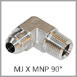 SS2501 - Male JIC 37 Degree Flare x Male NPT 90 Degree Stainless Steel Elbow Adapter