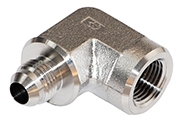 SS2502 - Male JIC 37 Degree Flare x Female NPT 90 Degree Stainless Steel Elbow Adapter