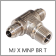 SS2601 - Male JIC 37 Degree Flare x Male NPT Stainless Steel Branch Tee