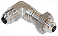 SS2701-LN - Male JIC 37 Degree Flare x Male JIC 37 Degree Flare 90 Degree Bulkhead Stainless Steel Elbow Union with Lock Nut