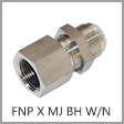 SS2705-LN - Female NPT x Male JIC 37 Degree Flare Bulkhead Stainless Steel Adapter with Lock Nut