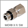 SS6402-O - Male O-Ring Boss (ORB) x Female JIC 37 Degree Flare Swivel Stainless Steel Adapter