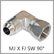 SS6500 - Male JIC 37 Degree Flare x Female JIC 37 Degree Flare Swivel 90 Degree Stainless Steel Elbow Adapter