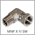 SS6501 - Male NPT x Female JIC 37 Degree Flare Swivel 90 Degree Stainless Steel Elbow Adapter