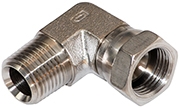 SS6501 - Male NPT x Female JIC 37 Degree Flare Swivel 90 Degree Stainless Steel Elbow Adapter