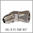 SS6502 - Male JIC 37 Degree Flare x Female JIC 37 Degree Flare Swivel 45 Degree Stainless Steel Elbow Adapter