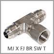 SS6600 - Male JIC 37 Degree Flare x Female JIC 37 Degree Flare Swivel Stainless Steel Branch Tee